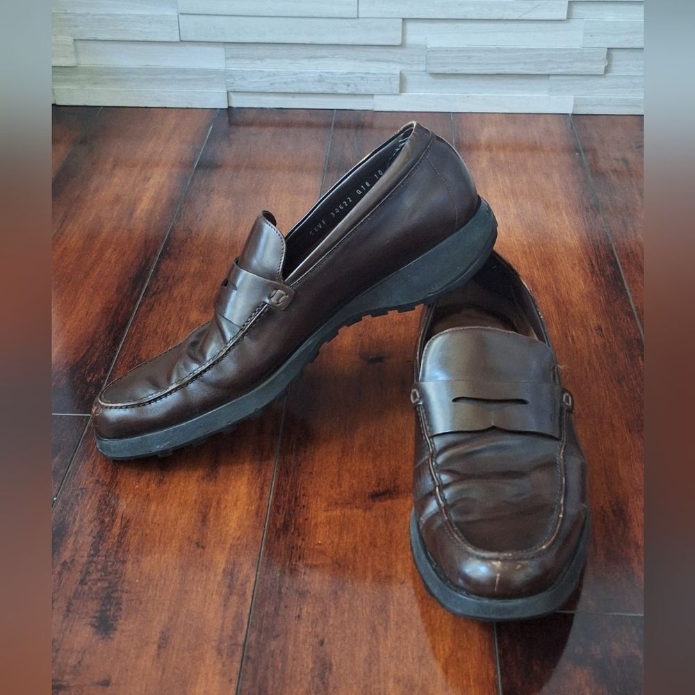 Men's Salvatore Ferragamo Brown Leather Loafers Size 10